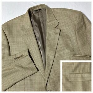 CHAPS 100% Soft Silk Beige Blazer Sport Coat Suit Jacket Men's Size‎ 44L